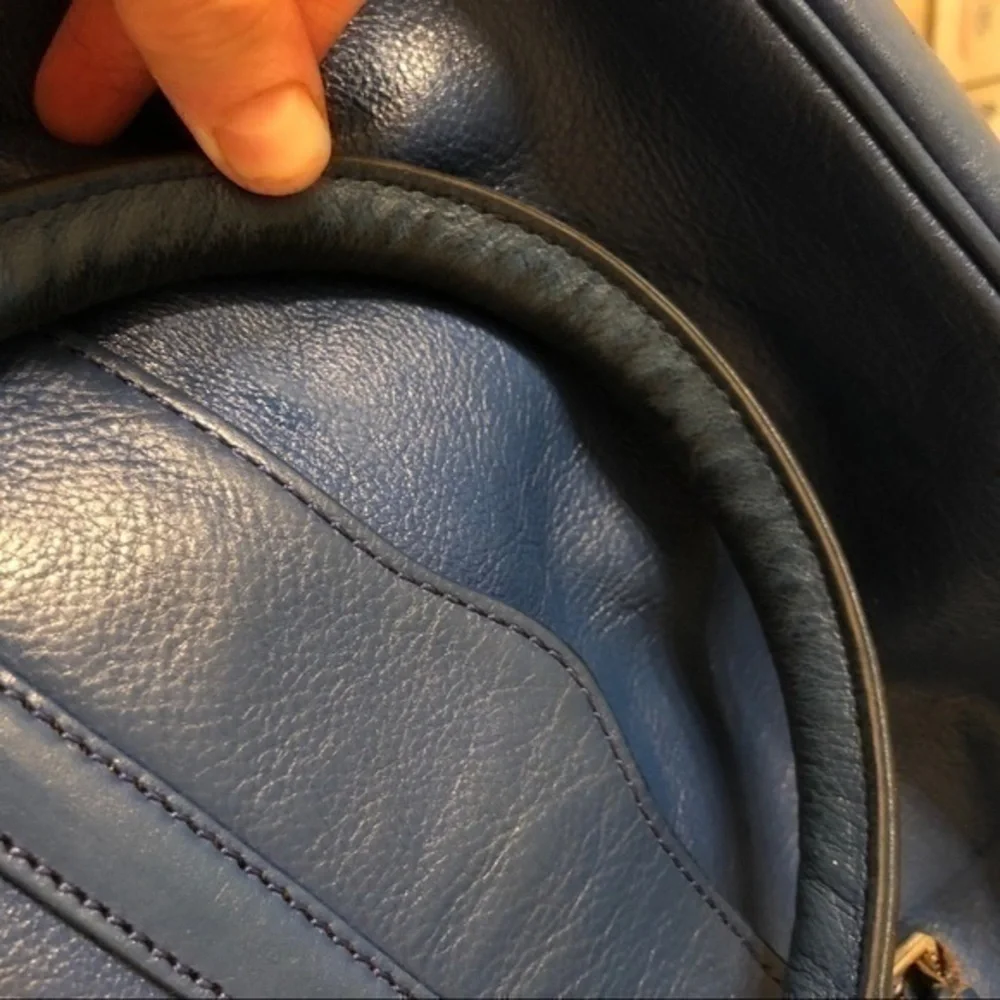 Rebecca MINKOFF blue leather satchel two way bag